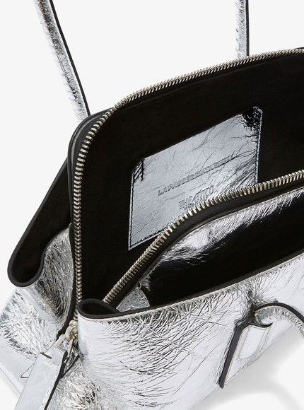 The Attico La Passeggiata Small Laminated Leather Shoulder Bag