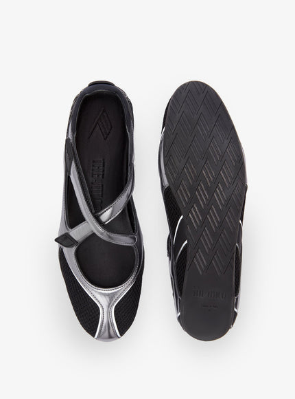 The Attico Floor 01 Mesh And Leather Ballerinas Flat