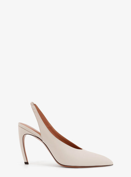 The Attico Viper Leather Slingback Pumps White