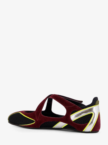 The Attico Foor 01 Mesh And Suede Ballerinas Flat