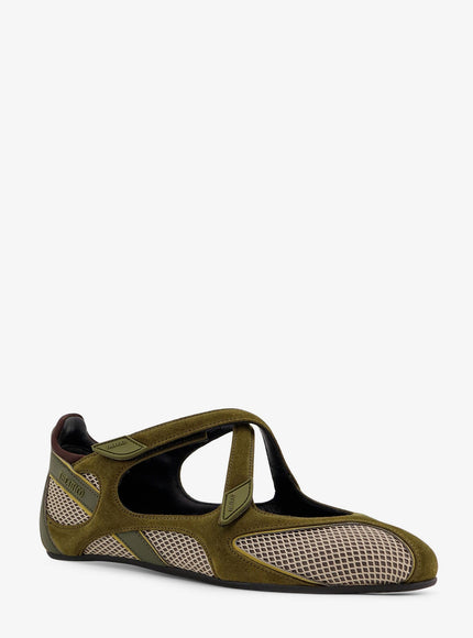 The Attico Foor 01 Mesh And Suede Ballerinas Flat