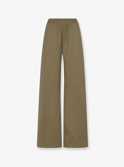 The Row Gala Silk Trousers Military Beige