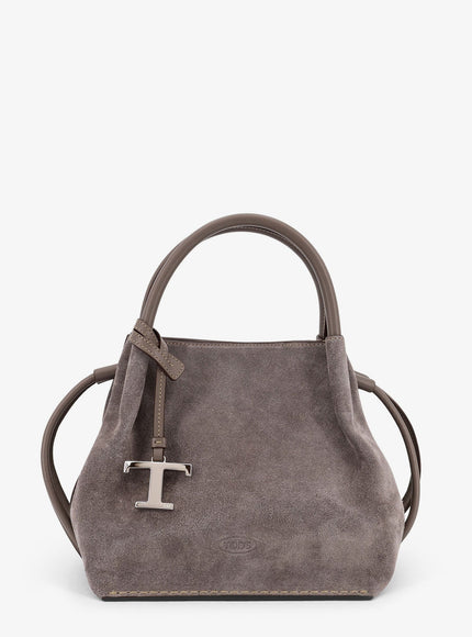 Tod's Suede Shoulder Bag Uni Grigio