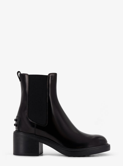 Tod's Gomma T60 Leather Ankle Boots Nero