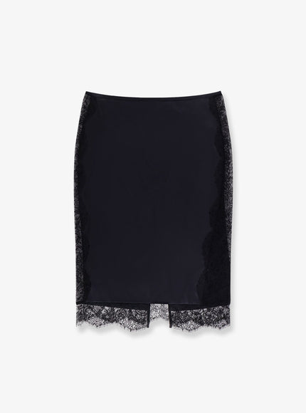 Tom Ford Silk Skirt With Lace Inserts Black