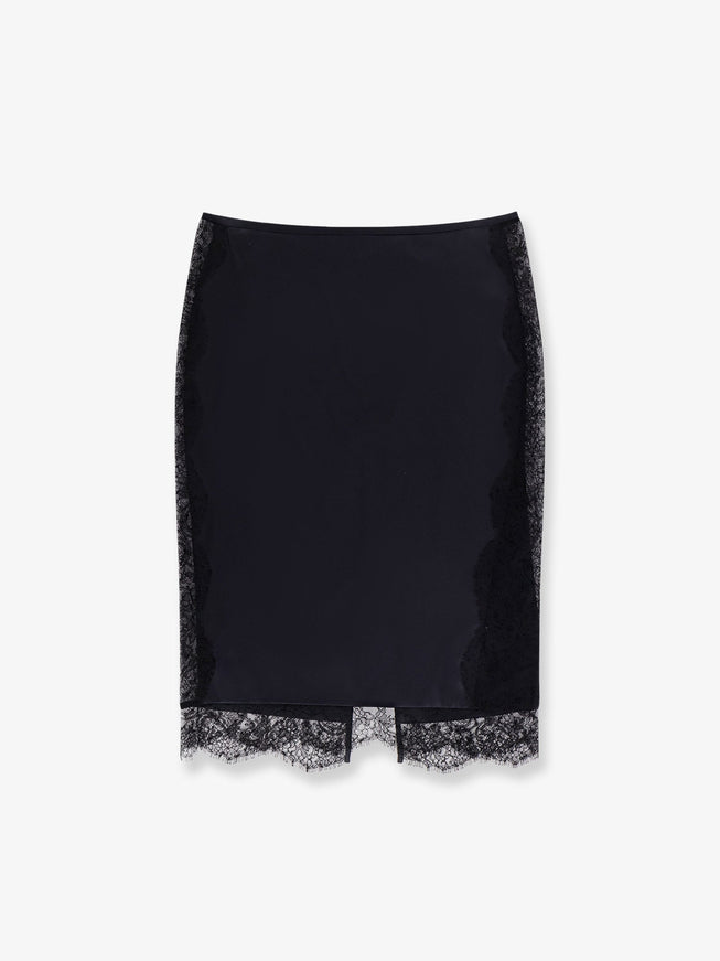 Tom Ford Silk Skirt With Lace Inserts Black