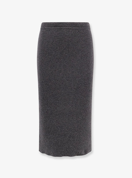 Tom Ford Cashmere And Cotton Pencil Skirt Dark Grey Melange