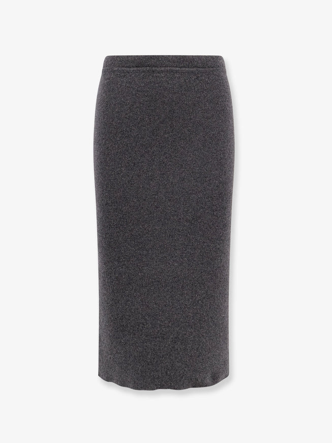 Tom Ford Cashmere And Cotton Pencil Skirt Dark Grey Melange