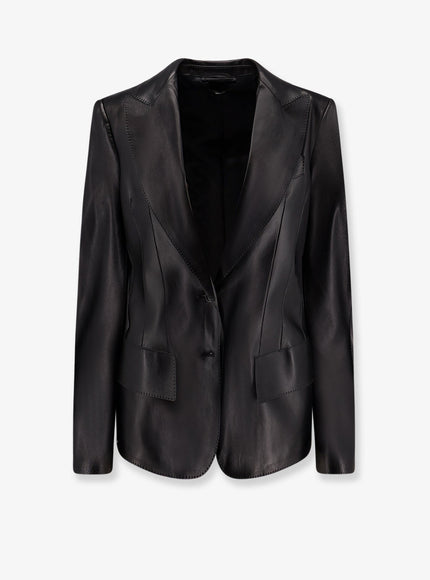 Tom Ford Leather Blazer Black