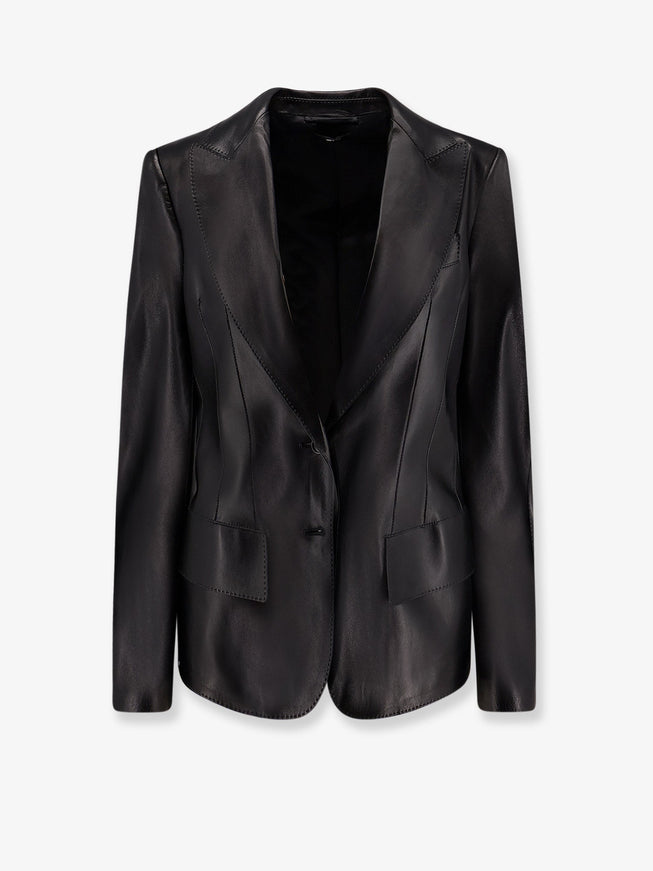 Tom Ford Leather Blazer Black