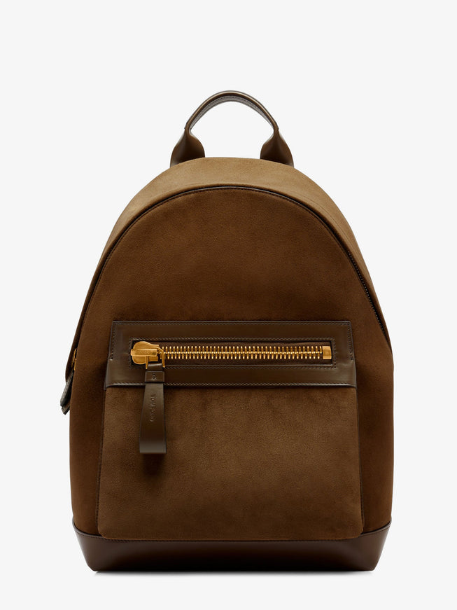 Tom Ford Leather And Suede Backpack Uni Walnut