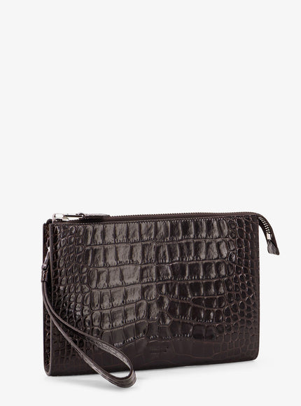 Tom Ford Crocodile-Print Leather Clutch Bag