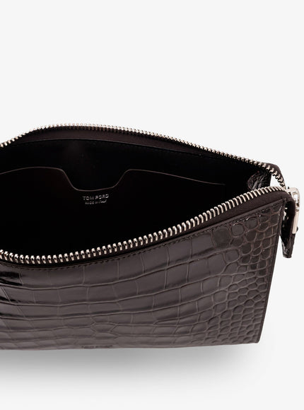 Tom Ford Crocodile-Print Leather Clutch Bag