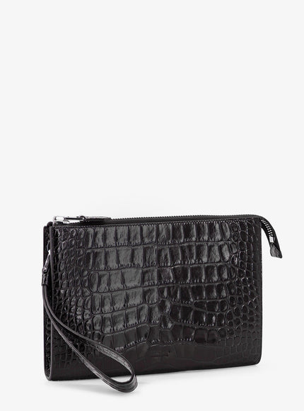 Tom Ford Crocodile-Print Leather Clutch Bag