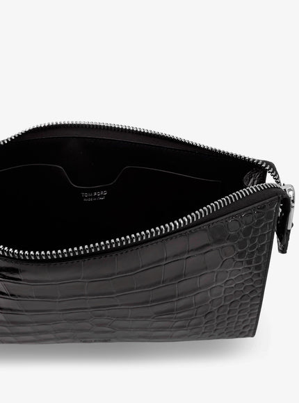 Tom Ford Crocodile-Print Leather Clutch Bag