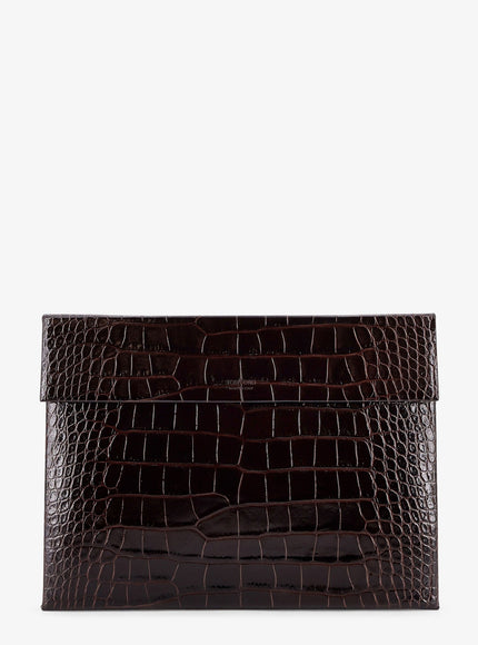 Tom Ford Crocodile-Print Leather Document Holder Uni Espresso