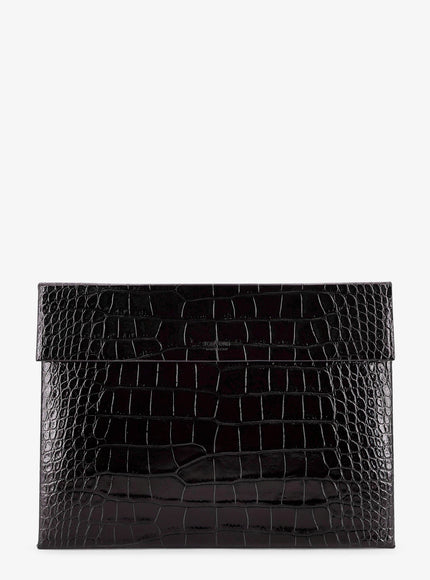 Tom Ford Crocodile-Print Leather Document Holder Uni Black
