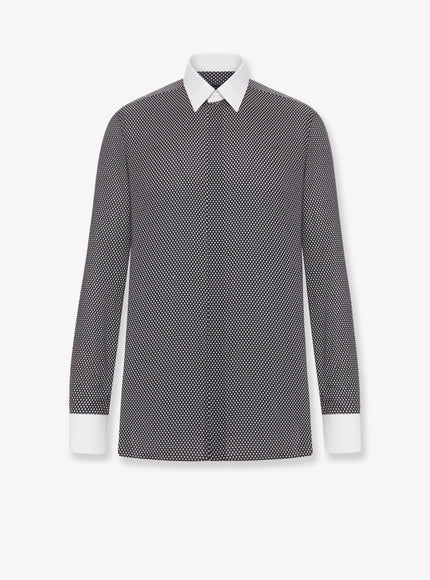 Tom Ford Microfantasy Cotton Shirt Black&White