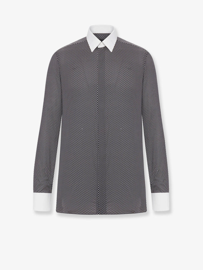 Tom Ford Microfantasy Cotton Shirt Black&White