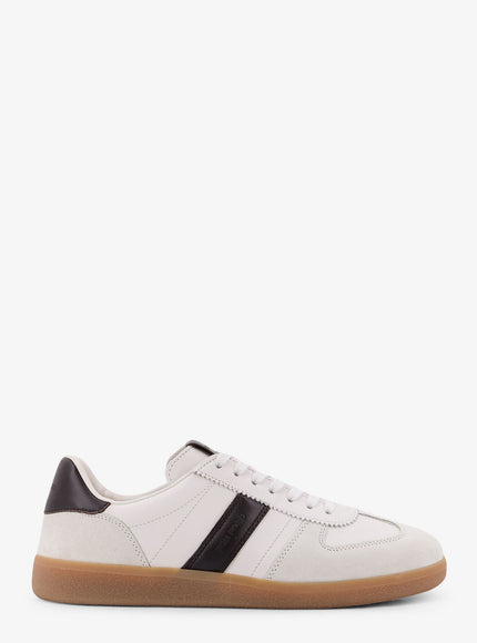 Tom Ford Low-Top Suede Sneakers Optical White Amber