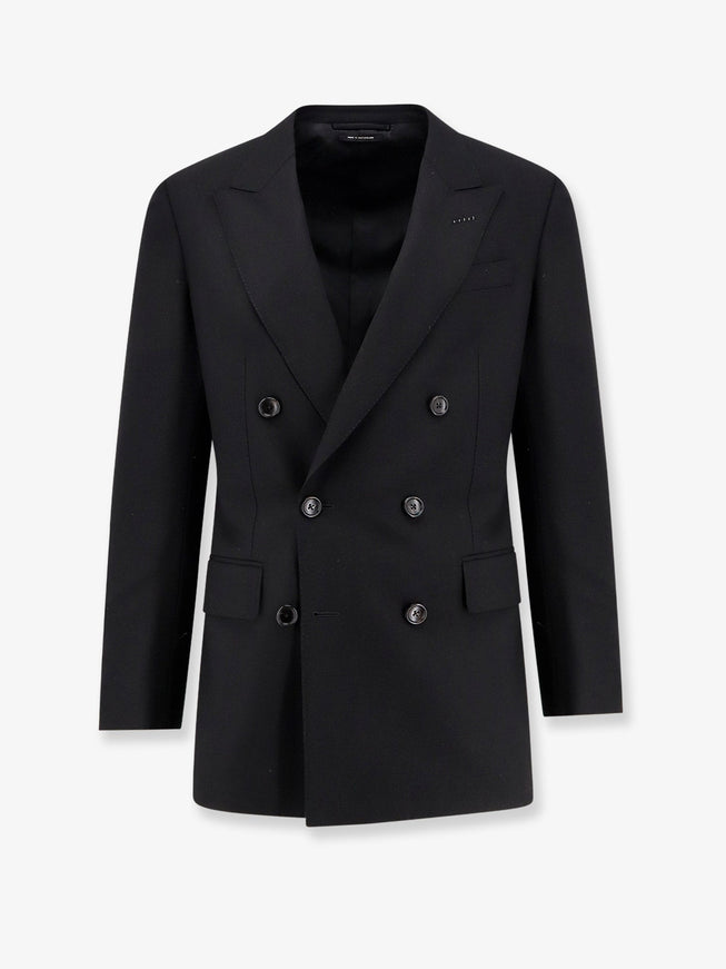 Tom Ford Double-Breasted Wool Blazer Black