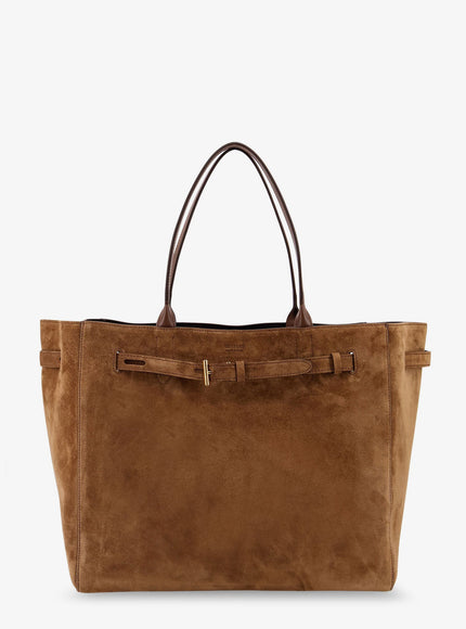 Tom Ford Leather Shoulder Bag With Logo Uni Whisky