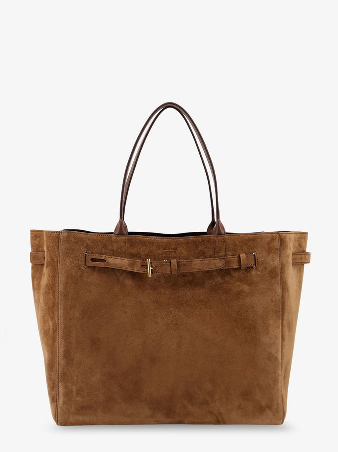 Tom Ford Leather Shoulder Bag With Logo Uni Whisky