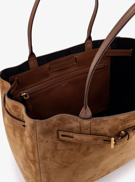 Tom Ford Leather Shoulder Bag With Logo