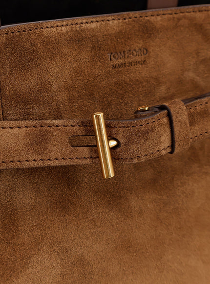 Tom Ford Leather Shoulder Bag With Logo