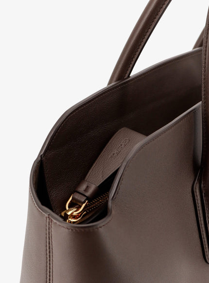 Tom Ford Leather Shoulder Bag With Logo