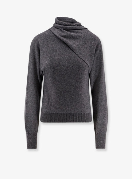Tom Ford Cashmere And Cotton Turtleneck Sweater Dark Grey Melange