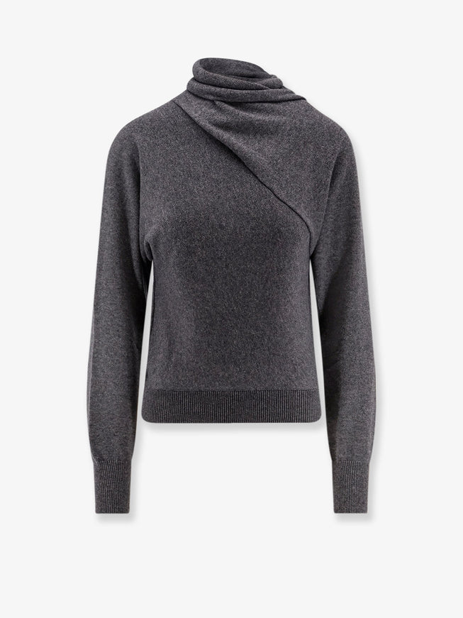 Tom Ford Cashmere And Cotton Turtleneck Sweater Dark Grey Melange