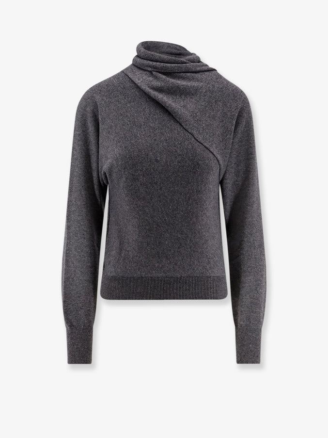 Tom Ford Cashmere And Cotton Turtleneck Sweater Dark Grey Melange