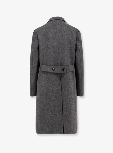 Tom Ford Double-Breasted Wool Coat With Herringbone Motif