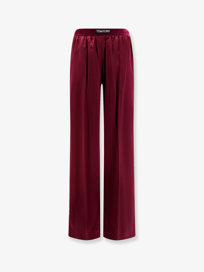 Tom Ford Stretch Silk Pajamas Trousers Deep Plum