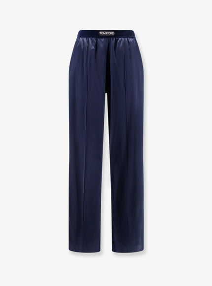 Tom Ford Stretch Silk Pajamas Trousers Dark Navy