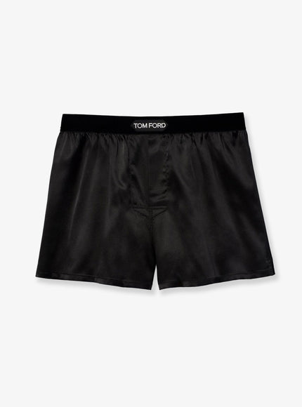 Tom Ford Silk Boxer Trunks Black