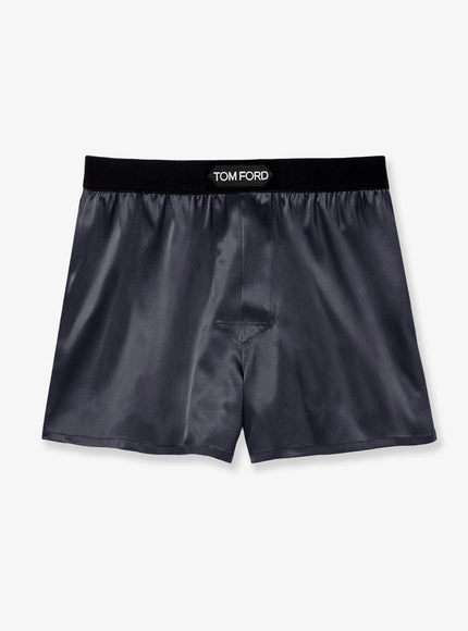 Tom Ford Silk Boxer Trunks Dark Grey