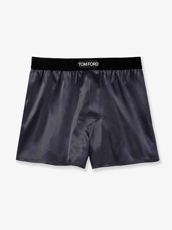 Tom Ford Silk Boxer Trunks Dark Grey