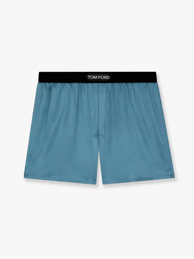 Tom Ford Silk Boxer Trunks Teal