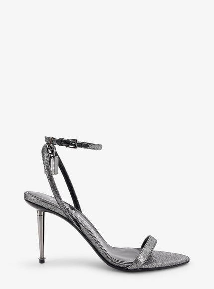 Tom Ford Laminated Heeled Sandals With Laminated Effect Dark Silver