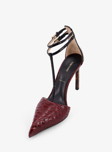 Tom Ford Python-Effect Leather Pumps