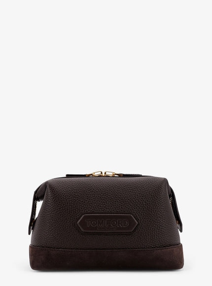 Tom Ford Suede And Leather Clutch Uni Chocolate