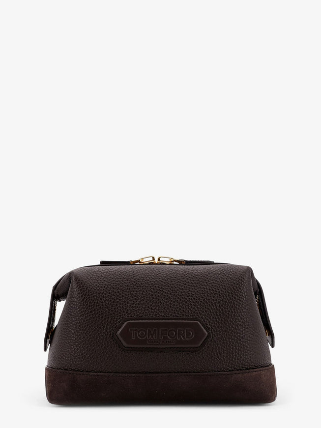 Tom Ford Suede And Leather Clutch Uni Chocolate