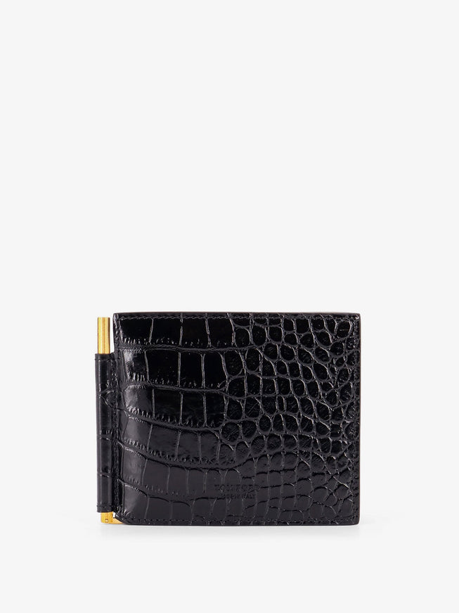 Tom Ford Crocodile-Print Leather Wallet Uni Black