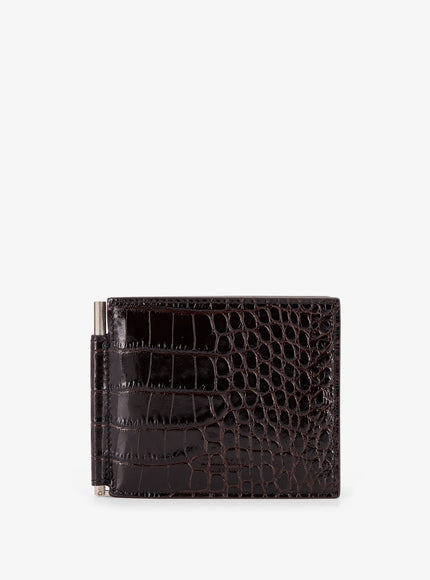 Tom Ford Crocodile-Print Leather Wallet Uni Espresso
