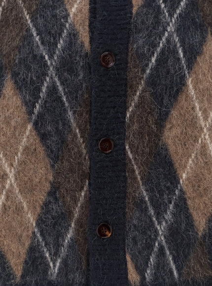 Tonywack Diamond Pattern Alpaca Blend Cardigan