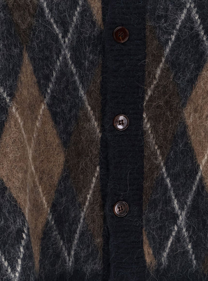 Tonywack Diamond Pattern Alpaca Blend Cardigan