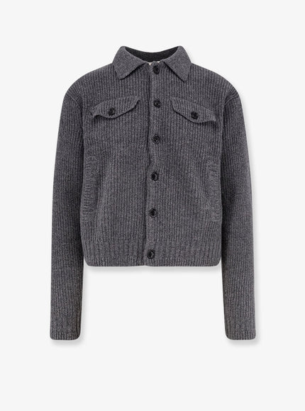 Tonywack Ribbed Wool And Cotton Cardigan Grigio