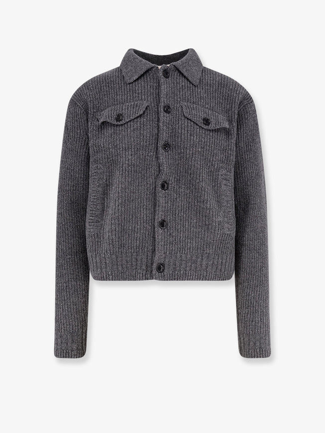 Tonywack Ribbed Wool And Cotton Cardigan Grigio